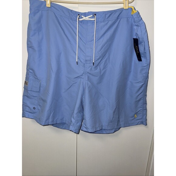 Polo Ralph Lauren Light Blue Nylon Mesh Lined Swim trunks Pony Men’s 4XB NWT - Picture 6 of 12